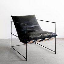 Nordic industrial style Modern simple Wrought iron single sofa designer creative leather art ins net red chair clothing store