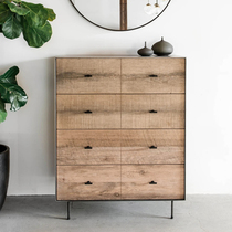 Nordic modern simple solid wood chest of drawers Dining side cabinet One-piece shoe cabinet Household door entrance cabinet American style