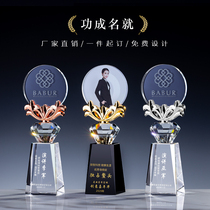 Crystal Trophy medals lettering custom do company annual meeting award team champion honor souvenir photo metal
