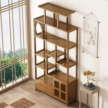Bogu Shelf New Chinese Tea Cabinet Tea Display Cabinet Modern Solid Wood Antique Shelf Tea Set Shelf Multi Treasure Chest