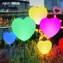 Outdoor Led Luminous Loving Light Interactive Landscape Decoration Landing Scenic Area Park Seven Colorful Travelers Beauty Chen Heart-shaped Light