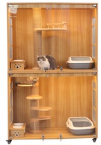 510 Cat Park Kitty Cage Home Solid Wood Cat Cabinet Large Luxury Villa film Contact kf change price