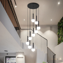 Stairway Long hanging lamp modern minimalist Nordic light lavish villa duplex building hollow loft apartment revolving stair light