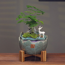 Creative gift home Chinese flowing water ornaments lucky water circulation fish farming landscape tea room fountain fish tank water drain