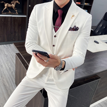 2021 new suit suit mens three-piece Grooman best man suit Korean slim mens casual small suit tide