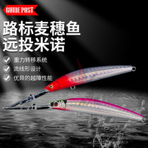 Signpost wheat ear fish GUIDE POST New long tongue plate deep dive Mino mandarin fish Bass Fishing Bait 75mm Floating