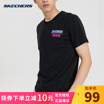 Skechers mens short-sleeved T-shirt mens summer new mens half-sleeve breathable casual sports top