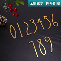 Retro Nordic ins brass numbers English number house number House House hotel room wall decoration