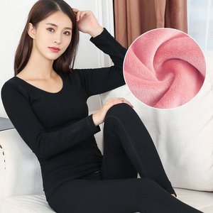 加绒加厚套装学生美体修身紧身秋衣秋裤棉毛衫打底冬季保暖内衣女