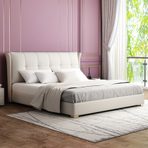 Technology fabric bed Nordic fabric bed master bedroom big bed light luxury bed modern minimalist bedroom 1 8 double marriage bed solid wood