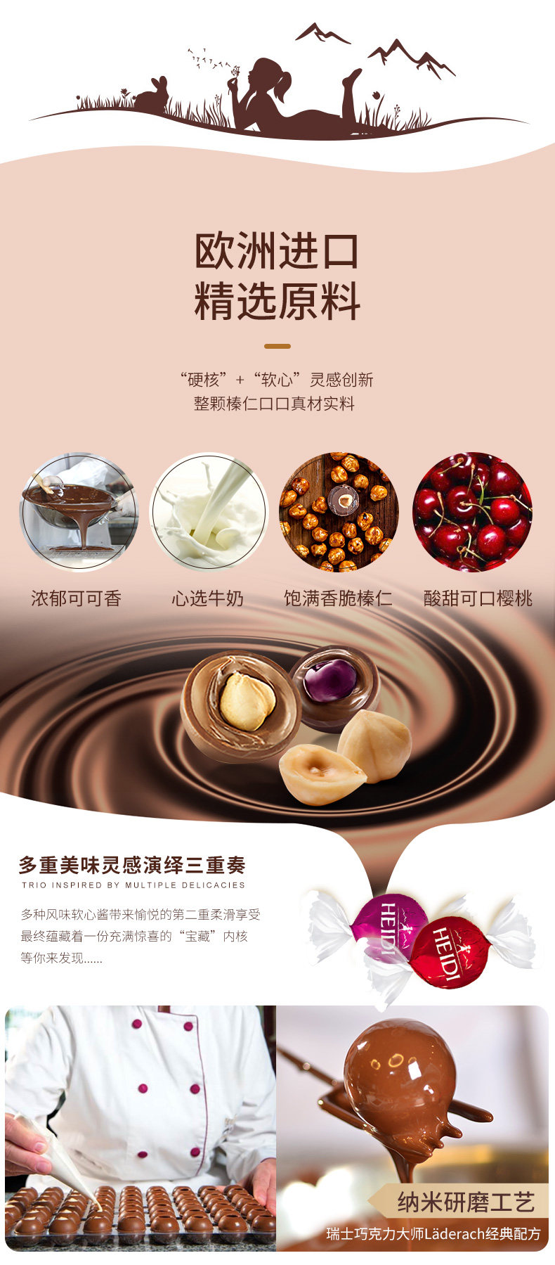 预售罗马尼亚进口heidi赫蒂巧克力球新年礼盒装24粒共240g天猫优惠券