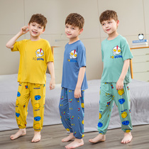 Boy Moder pajamas suits summer thin loose children's short-sleeved trousers air-conditioned children's home clothes