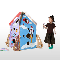 Man Hee Hee Carton Rocket Spaceship Cardboard Tent Castle Childrens Small House Toy House Indoor Game House Model