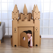 Man Hee large carton castle childrens game house secret base tent paper Shell board handmade paper house toy