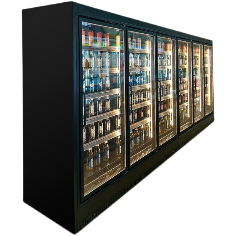 Beer Display Cabinet Vertical Refrigerator Wine Chest Commercial Frozen to Keep Fresh Wine Air-Cooled Glass Door Display Freezer