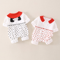 Tennis Red Baby Spring Dress Clothes Female Baby Princess Khau Foreign Air Full Moon Newborn Toddler Conjoined Clothes Spring Autumn Long Sleeves