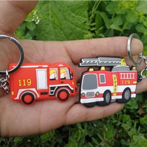 Fire Cartoon Key Buckle Creative Key Button Female Male Car Lock Spoon Chain Ring Ring Bag Paparazzi Pendants Lovers