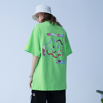 WANCHAO CP smiley face print short sleeve t-shirt women Tide brand couples oversize loose half sleeve shirt summer