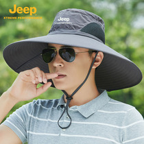 jeep gip hat mens summer outdoor fishing sunscreen sun summer men shading and breathable big eatery fisherman hat
