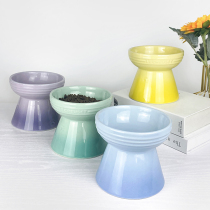 Cool Color High Foot Cat Bowl Pet Cat Basin ceramic Cat Food Bowl cat Water Bowl Pet Bowls of dogs Bowl Kittens Eating Bowls of Eating Bowls