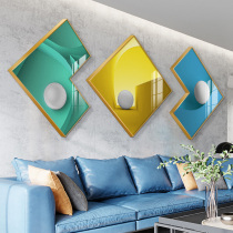 Modern simple Morandi color decorative painting living room sofa background wall building combination hanging painting study bedroom mural