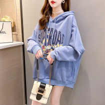 Large Code Gestational Woman Clothing Woman Loose Autumn Winter Fashion with a velvet thickened gestation with a long sleeve belly jacket