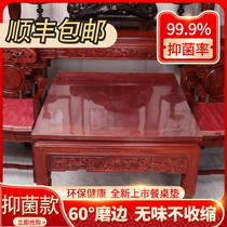 Eight immortals table square mahogany table mat mahjong cover cloth soft glass PVC tablecloth waterproof oilproof washless crystal plate