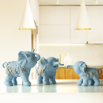 European-style Lucky Elephant living room wine cabinet TV cabinet ornaments creative home porch decorations three baby elephants