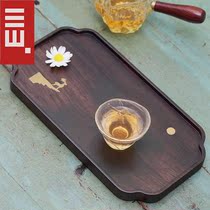 Black sandalwood inlaid copper tea tray dry foam table solid wood Easy home Creative Gongfu tea tray rectangular small tea table