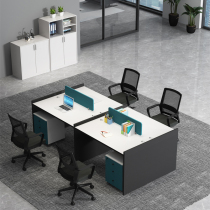 Office table and chair combination simple modern single double 4 6 person card screen computer office furniture staff table
