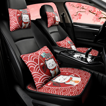 Car headrest leans on pillow cartoon Neck Pillow Pair with Four Seasons Lovely Cute Tricks Cat Waist Leaning On Creative Car Ornament