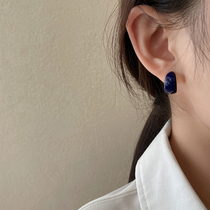 Ring ring earrings 2021 New Tide temperament advanced atmosphere female sterling silver retro autumn and winter earrings French port style