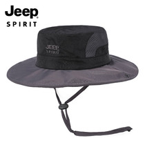 JEEP Jeep sun visor mens flat top fisherman hat casual sports fishing sun protection widened mens big brim sun hat