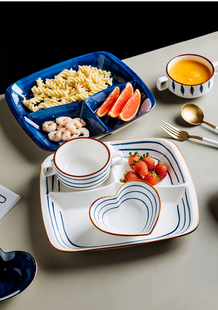 Japanese fixed plate tableware decorative furnishing articles kindergarten diet photo boy means bowl bowl household ceramics