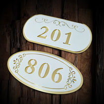 House number plate Household hotel hotel box room number Three-dimensional house number digital OEM custom creative dormitory bed and breakfast sign card Door number plate Room number plate sign plate number plate custom