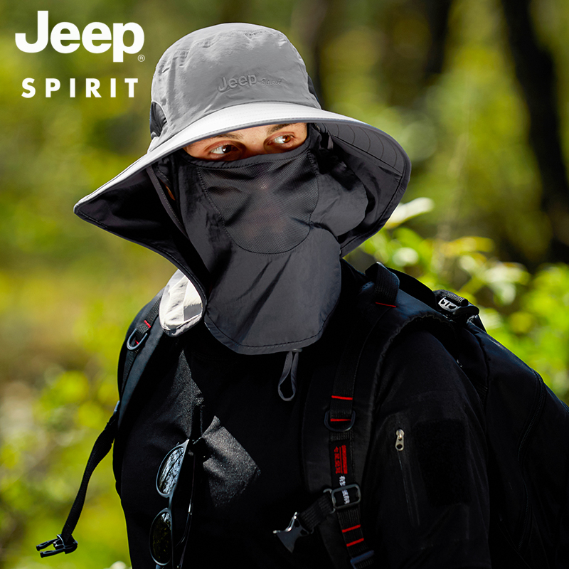 Jeep Spirit 吉普 CA0253 大帽檐 UPF50+防晒 男式渔夫帽 遮阳帽 天猫优惠券折后￥69包邮（￥99-30）多款可选
