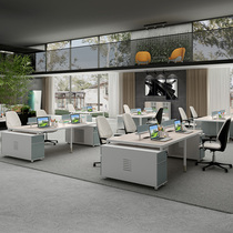 Office desk Simple modern office furniture 2 4 6-person staff office desk and chair combination Office desk