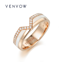 18k color gold inlaid diamond white fritillary ring female rose gold black agate ring mens ring 520 gifts