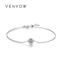 VENVOW Jewelry 18K Platinum Diamond Bubble Bracelet Women au750 Inlaid Single Drill Bracelet Temperament Hand Accessories