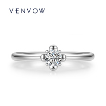 VENVOW COURTING DIAMOND RING 18K Platinum Single Diamond Genuine Diamond Engagement Wedding Ring Classic SPECIAL CABINET