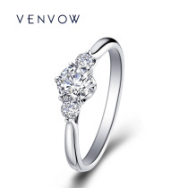 VENVOW jewellery 30 points 50 naked drill ring to customize 18K platinum diamond ring courting wedding wedding ring female