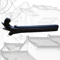 (Tilted angle)One-piece antique tile accessories Roof eaves decoration Chinese courtyard door head building resin