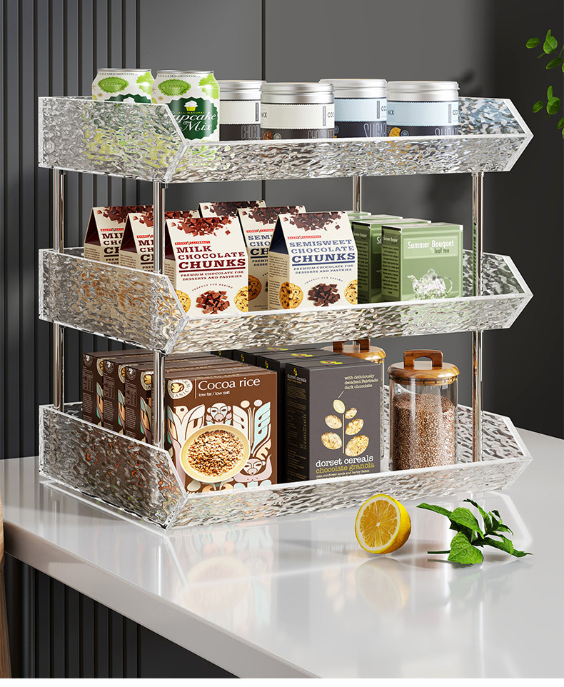 桌面置物架用多层零食架餐桌上收纳神器客厅台面亚克力家整理架