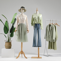 Clothing store model props female half-length Korean womens window dummy table Human body wedding model shelf display stand