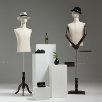 Mens model props half-length hanger mens window dummy suit model shelf clothing store display stand