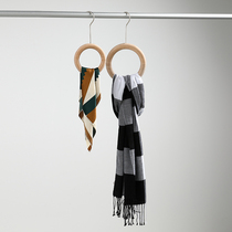 Log ring hanger clothing store wooden ring adhesive hook scarf ring beech wood clap plate Pat clothes silk scarf studio decoration