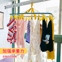 Drying rack multi-clip household clothes drying hangers childrens seamless clothes hanging socks artifact storage rack