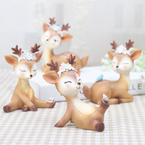 If Zakka cartoon car accessories resin deer ornaments creative cake eternal flower decorations gifts