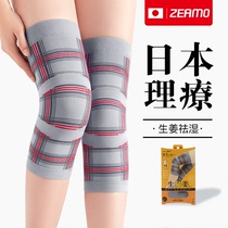 Japan physiotherapy knee pads warm old cold legs hot compress men and women joint fever summer thin section of the elderly knee cover paint