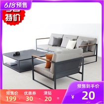 Iron Art Sofa Cloth Art Casual Office Table And Chairs Fashion Tea Table Composition Nordic Home Sofa Leather Cushion